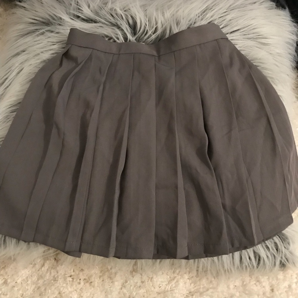 High waisted grey school girl skirt